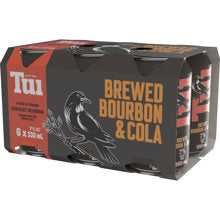 Tui Bourbon & Cola 330ml 6 pack cans