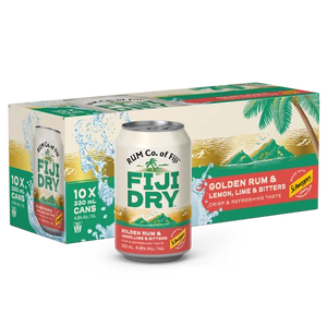 Fiji Dry Lemon Lime & Bitters 10 pack cans