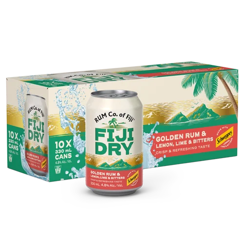 Fiji Dry Lemon Lime & Bitters 10 pack cans