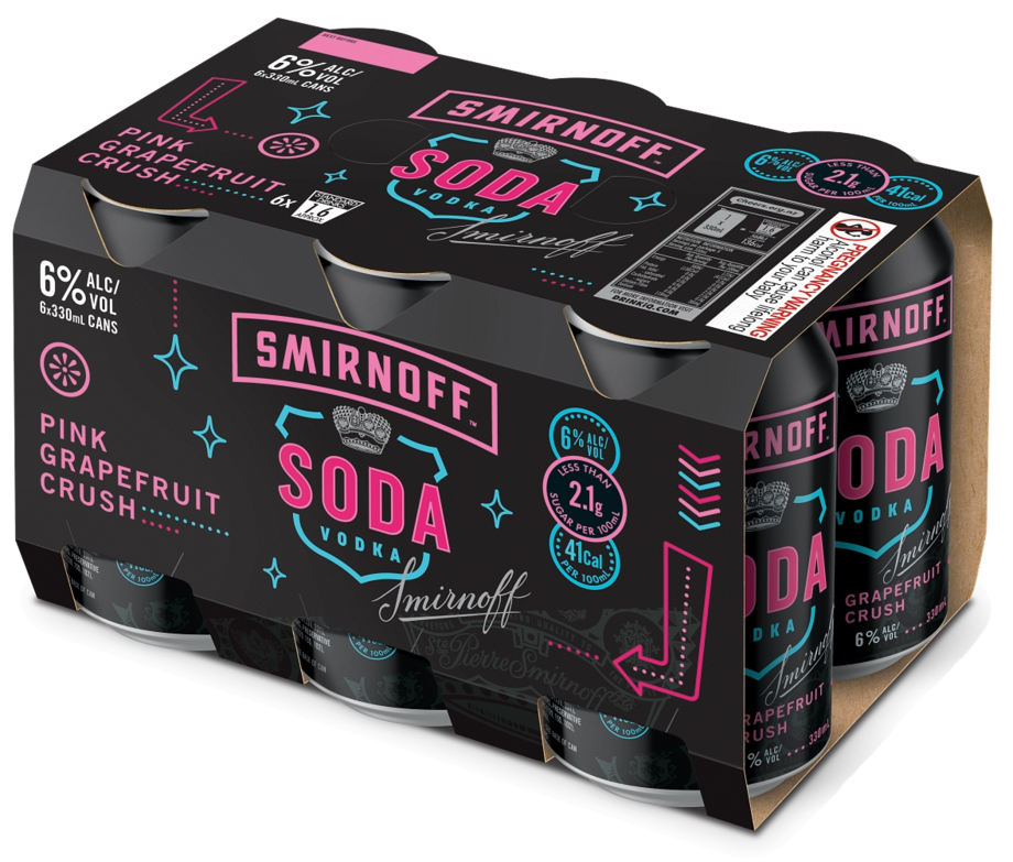 Smirnoff Soda Pink Grapefruit 6 pack