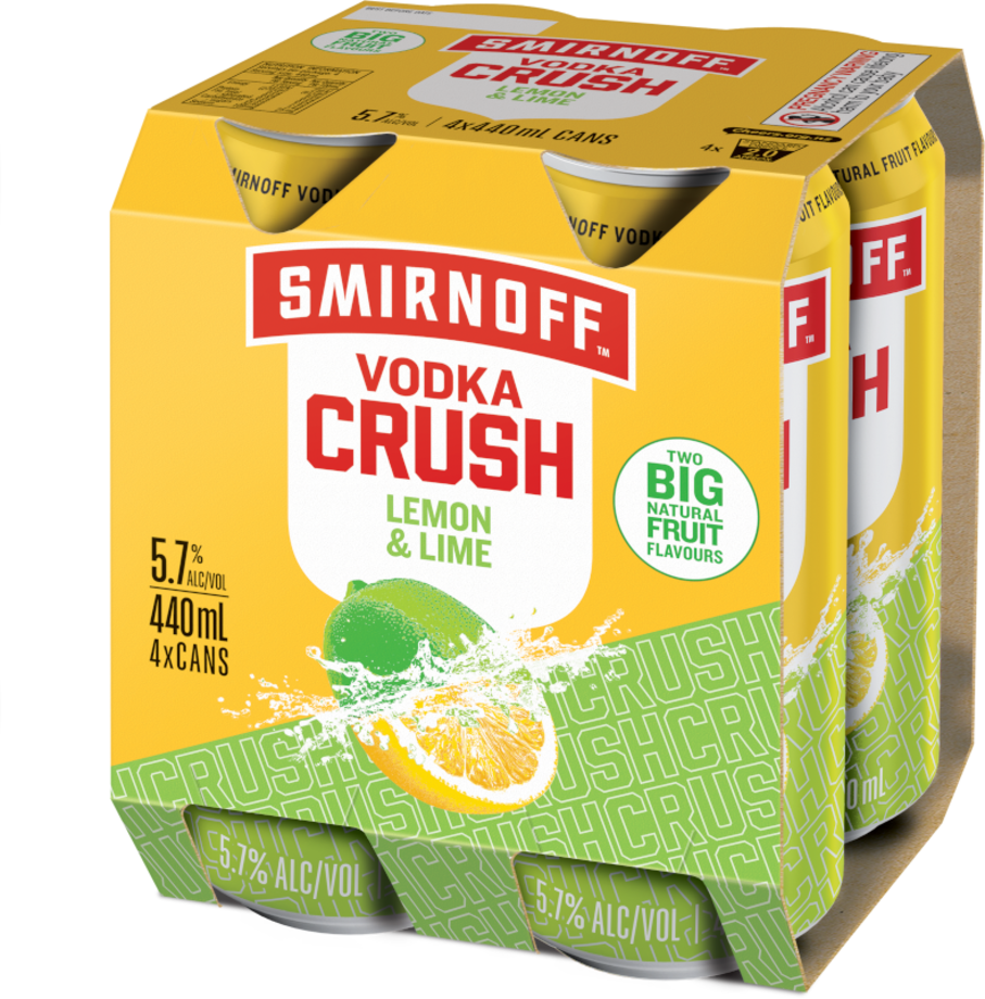 Smirnoff Crush Lemon & Lime 4 pack