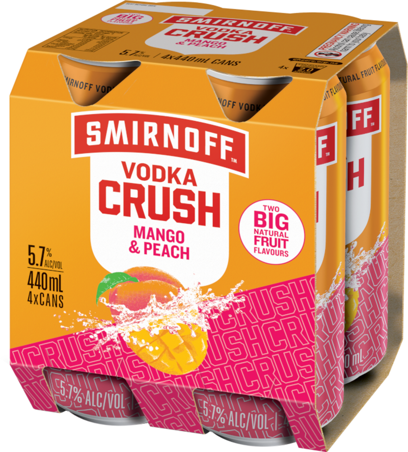 Smirnoff Crush Mango & Peach 4 pack