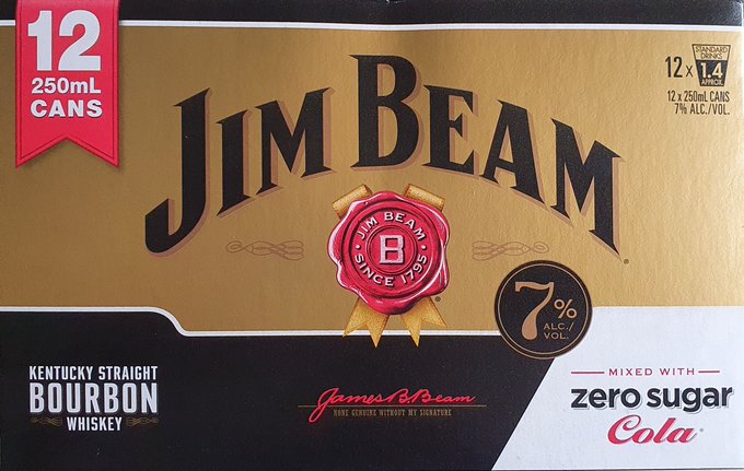 Jim Beam 7% Zero Sugar 12 pack cans