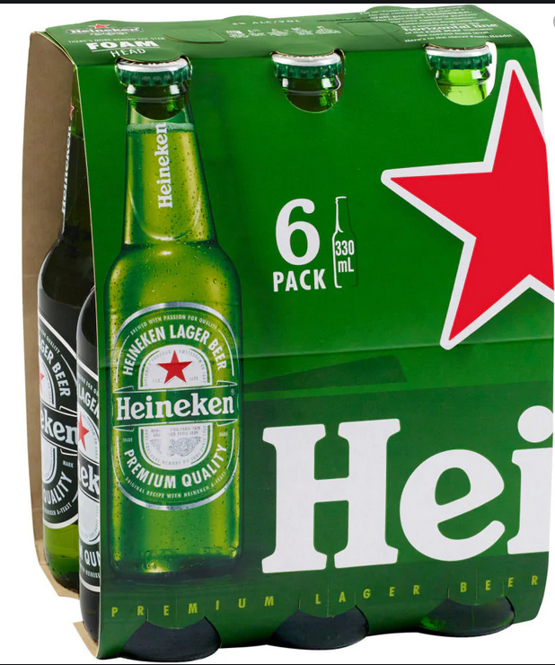 Heineken 6 pack bottles